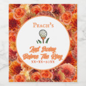 Étiquette Pour Bouteilles De Vin Bachelorette Party, Fête des mariées Peach Orange (Étiquettes simples)