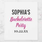 Étiquette Pour Bouteilles De Vin Bachelorette Party Typographie moderne (Étiquettes simples)