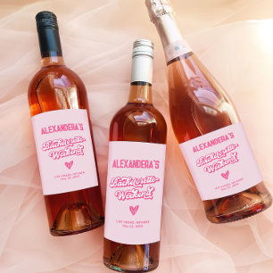 Étiquette Pour Bouteilles De Vin Bachelorette rose