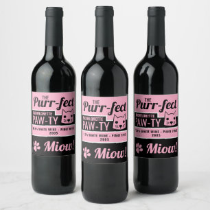 Étiquette Pour Bouteilles De Vin Bachelorette Rose Kitten