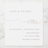 Étiquette Pour Bouteilles De Vin Bagues Mariages simples minimales | Blush Love Tha (Étiquettes simples)