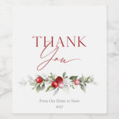 Étiquette Pour Bouteilles De Vin Baie d'hiver Merci (Étiquettes simples)