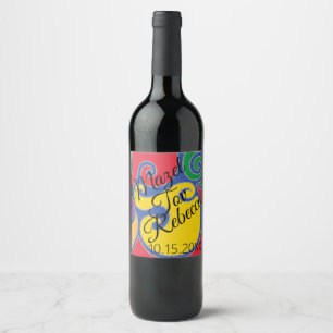 Étiquette Pour Bouteilles De Vin Baies Bat mitzvah BM Silvery