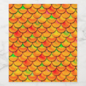 Étiquette Pour Bouteilles De Vin Balances orange et verte tombées (Étiquettes simples)