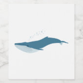 Étiquette Pour Bouteilles De Vin Baleine bleue (Étiquettes simples)