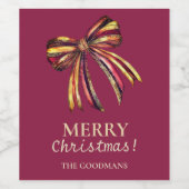 Étiquette Pour Bouteilles De Vin Balise cadeau Burgandy Retro (Étiquettes simples)