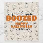 Étiquette Pour Bouteilles De Vin Balise cadeau Halloween Boo (Étiquettes simples)