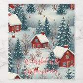 Étiquette Pour Bouteilles De Vin Balise cadeau ( Winter Wonderland ) (Étiquettes simples)