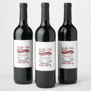 Étiquette Pour Bouteilles De Vin Balise de livraison de vacances pour l'Express du