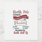 Étiquette Pour Bouteilles De Vin Balise de livraison de vacances pour l'Express du (Étiquettes simples)