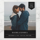 Étiquette Pour Bouteilles De Vin Balise simple Photo Enregistrer la date (Étiquettes simples)