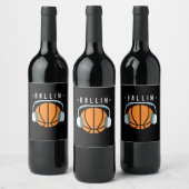 Étiquette Pour Bouteilles De Vin Ballon Basket-ball Art (Bouteilles)