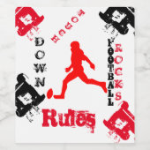 ÉTIQUETTE POUR BOUTEILLES DE VIN BALLON DE FOOT AMÉRICAIN (Étiquettes simples)