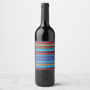 Étiquette Pour Bouteilles De Vin Bandes de violet bleu mignonne