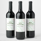 Étiquette Pour Bouteilles De Vin Bandes orange vertes ajouter le nom message texte (Bouteilles)