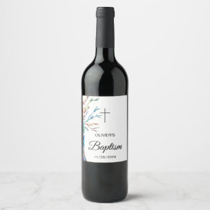 Étiquette Pour Bouteilles De Vin Baptême d'arbre familial personnalisé