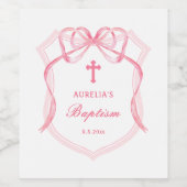 Étiquette Pour Bouteilles De Vin Baptême de la crête rose (Étiquettes simples)