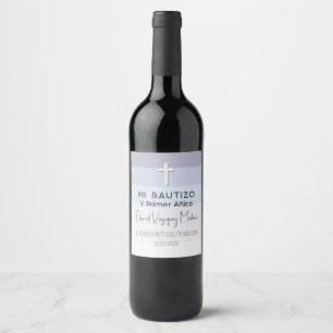 Étiquette Pour Bouteilles De Vin Baptême minimaliste pour bébé et premier anniversa