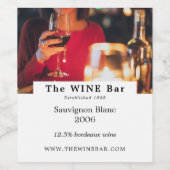 Étiquette Pour Bouteilles De Vin Bar à vins, Bar à vins/Vignoble (Étiquettes simples)