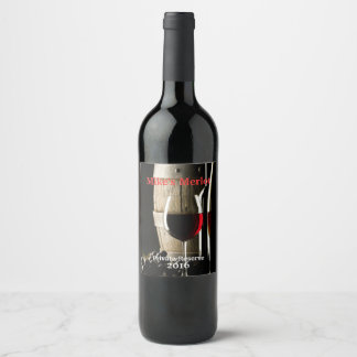 Étiquette Pour Bouteilles De Vin Baril de vin et Étiquette de vin en verre