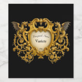 Étiquette Pour Bouteilles De Vin Baroque Rococo Dragon Cartouche (Étiquettes simples)
