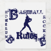 Étiquette Pour Bouteilles De Vin Baseball (Étiquettes simples)