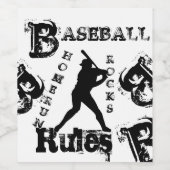 Étiquette Pour Bouteilles De Vin Baseball (Étiquettes simples)