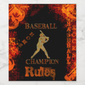 Étiquette Pour Bouteilles De Vin Baseball (Étiquettes simples)