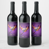 Étiquette Pour Bouteilles De Vin Baseball en feu. (Bouteilles)