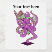 Étiquette Pour Bouteilles De Vin Baseball en pieuvre (Étiquettes simples)