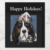 ÉTIQUETTE POUR BOUTEILLES DE VIN BASS HOUND (Étiquettes simples)