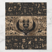 Étiquette Pour Bouteilles De Vin Bastet, déesse chatte égyptienne (Étiquettes simples)