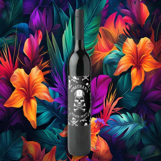 Étiquette Pour Bouteilles De Vin Bateau de partie pirate