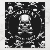 Étiquette Pour Bouteilles De Vin Bateau de partie pirate (Étiquettes simples)