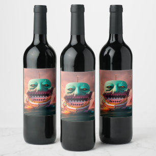 Étiquette Pour Bouteilles De Vin Bateau effrayant
