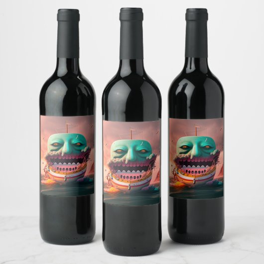 Étiquette Pour Bouteilles De Vin Bateau effrayant (Bouteilles)
