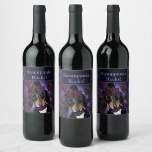 ÉTIQUETTE POUR BOUTEILLES DE VIN BÂTIMENT STEAMPUNK