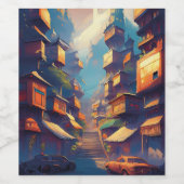 Étiquette Pour Bouteilles De Vin Bâtiments (Étiquettes simples)