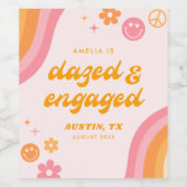 Étiquette Pour Bouteilles De Vin Bazed & Engagé rose & orange (Étiquettes simples)