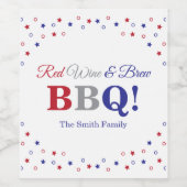 Étiquette Pour Bouteilles De Vin BBQ Vin Rouge & Brasserie (Étiquettes simples)