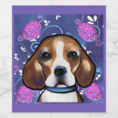 Étiquette Pour Bouteilles De Vin Beagle (Étiquettes simples)