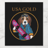 ÉTIQUETTE POUR BOUTEILLES DE VIN BEAGLE (Étiquettes simples)