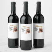 Étiquette Pour Bouteilles De Vin Bear And Deer Conversation Funny Wildlife Design (Bouteilles)