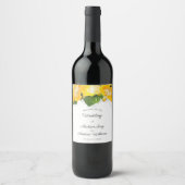 Étiquette Pour Bouteilles De Vin Beau Hibiscus Jaune Mariage d'art (Devant)