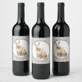 Étiquette Pour Bouteilles De Vin Beau lapin de Pâques (Bouteilles)