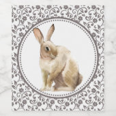 Étiquette Pour Bouteilles De Vin Beau lapin de Pâques (Étiquettes simples)