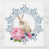 Étiquette Pour Bouteilles De Vin Beau lapin de Pâques (Étiquettes simples)