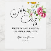 Étiquette Pour Bouteilles De Vin Beau Mariage de fleurs de printemps (Étiquettes simples)