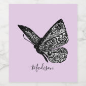 Étiquette Pour Bouteilles De Vin Beau papillon embelli (Étiquettes simples)