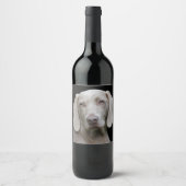 Étiquette Pour Bouteilles De Vin Beau Weimaraner chasse chien (Devant)